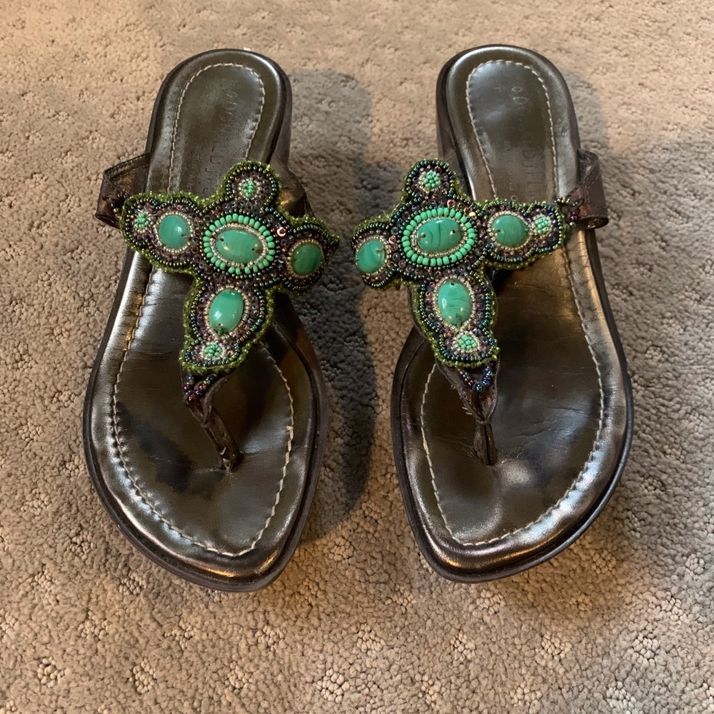 Donald Pliner black and beaded sandals 6.5